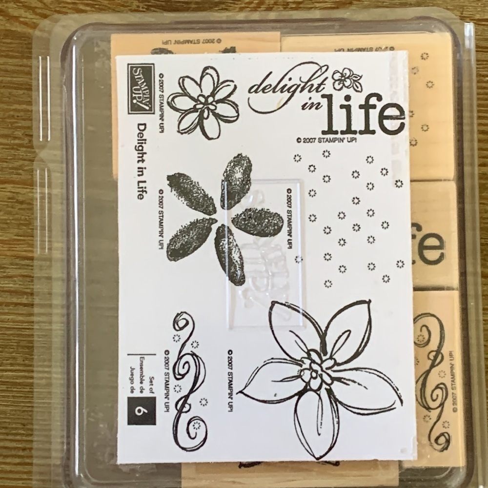 Stampin’ Up! Rubber Stamp Set Delight In Life Set of 6 - Picture 3 of 3